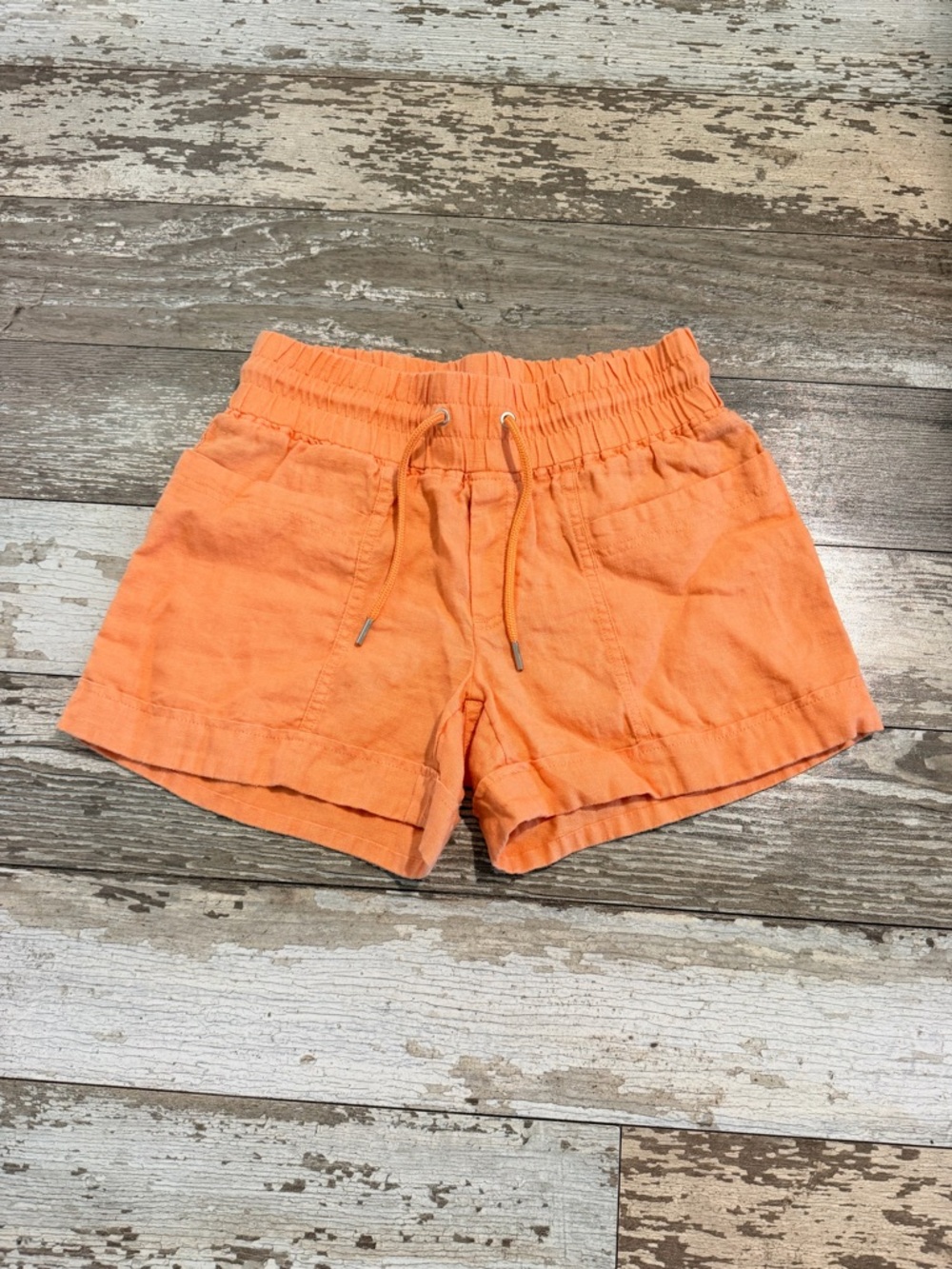 Athleta Orange Linen Shorts Women's Size 0